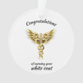 White Coat Zeremonie Gold Medical Ornament (Vorderseite)
