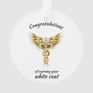 White Coat Zeremonie Gold Medical Ornament