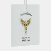 White Coat Zeremonie Gold Medical Ornament Aus Glas (Vorderseite Rechts)