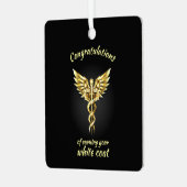 White Coat Zeremonie Gold Medical Ornament Aus Metall (Vorderseite links)