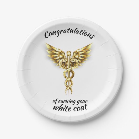 White Coat Zeremonie Gold Medical Pappteller (Vorderseite)