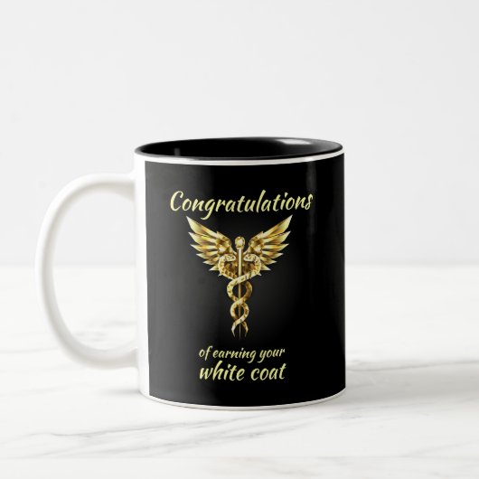 White Coat Zeremonie Gold Medical Zweifarbige Tasse (Links)