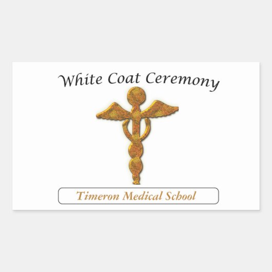 White Coat Zeremonie Gold Medizin, Custom Stickers (Vorderseite)