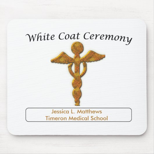 White Coat Zeremonie Gold Medizin, Mousepad (Vorne)