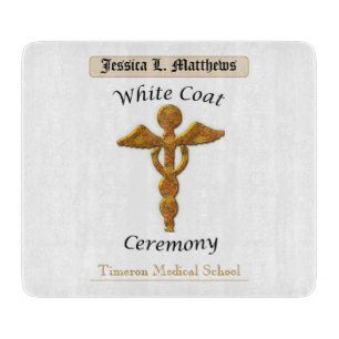 White Coat Zeremonie Gold Medizin, Square Geschenk Schneidebrett