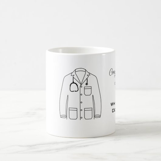 White Coat Zeremonie Herzlichen Glückwunsch Doktor Kaffeetasse (Mittel)
