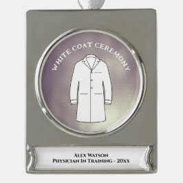 White Coat Zeremonie Keepake Arzt Doktor Banner-Ornament Silber