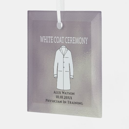 White Coat Zeremonie Keepake Arzt Doktor Ornament Aus Glas (Vorderseite links)
