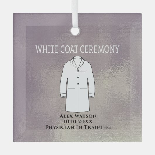 White Coat Zeremonie Keepake Arzt Doktor Ornament Aus Glas (Vorderseite)