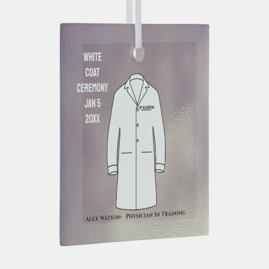 White Coat Zeremonie Keepake Arzt Doktor Ornament Aus Glas (Vorderseite Rechts)