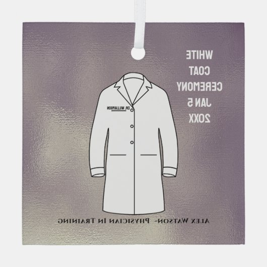 White Coat Zeremonie Keepake Arzt Doktor Ornament Aus Glas (Rückseite)