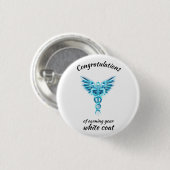 White Coat Zeremonie Kristall Medical Button (Vorne & Hinten)