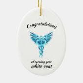 White Coat Zeremonie Kristall Medical Keramik Ornament (Hinten)