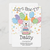 White Cockapoo Cavapoo Dog Geburtstagsparty Einladung (Vorne/Hinten)