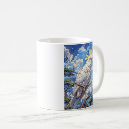 White cockatoo kaffeetasse (VorderseiteRechts)