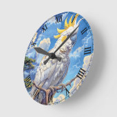 White cockatoo runde wanduhr (Winkel)
