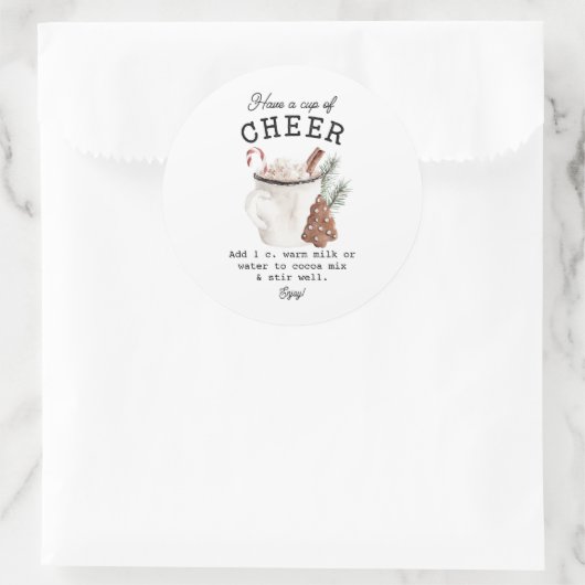 White Cocoa Cheer Runder Aufkleber (Tasche)