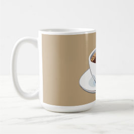 White coffee cup on a saucer filled with coffee kaffeetasse