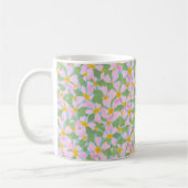 White Coffee Tasse: Pink Dogroses on Sky Blue Kaffeetasse (Links)