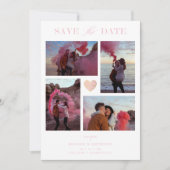 White Collage Wedding Pink Heart 4 Photos Covid19 (Vorderseite)