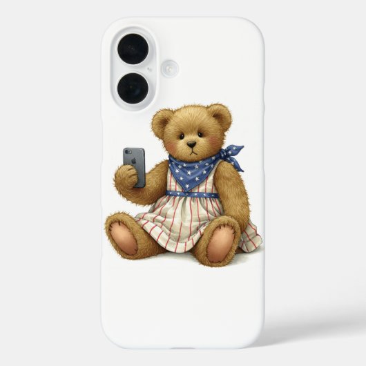 White Collection Teddy Bear mit einem iPhone von N Case-Mate iPhone Hülle (Rückseite)