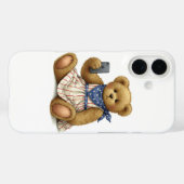 White Collection Teddy Bear mit einem iPhone von N Case-Mate iPhone Hülle (Rückseite (Horizontal))