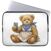 White Collection Teddy Bear mit einem iPhone von N Laptopschutzhülle (Vorderseite)