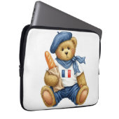 White Collection Teddy mit der französischen Flagg Laptopschutzhülle (Vorne Rechts)