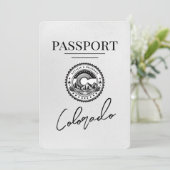 White Colorado Passport Save the Date (Stehend Vorderseite)