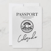 White Colorado Passport Save the Date (Vorderseite)