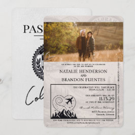 White Colorado Passport Wedding Einladung