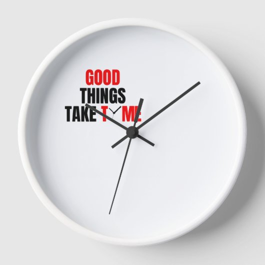 White Colour Wall Clock Uhr (Vorderseite)