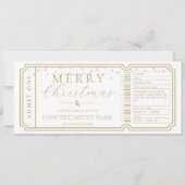 White Concert Ticket Gift Voucher Card Einladung (Vorderseite)