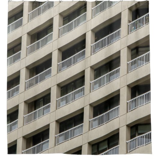 White concrete building during daytime duschvorhang (Vorderseite)
