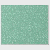 White Confetti Sprinkles on Green Geschenkpapier (Flach)