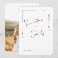 White Contemporary Foto Wedding Save the Date