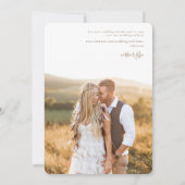 White Contemporary Foto Wedding Save the Date (Rückseite)