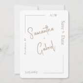 White Contemporary Foto Wedding Save the Date (Vorderseite)