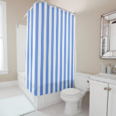 White Cornflower Blue Vertical Stripe NL #0 Duschvorhang (Beispiel)