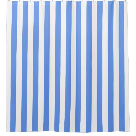 White Cornflower Blue Vertical Stripe NL #0 Duschvorhang (Vorderseite)