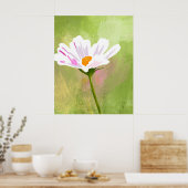 White Cosmos Blume Artist Poster (Küche)