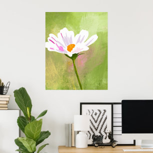 White Cosmos Blume Artist Poster