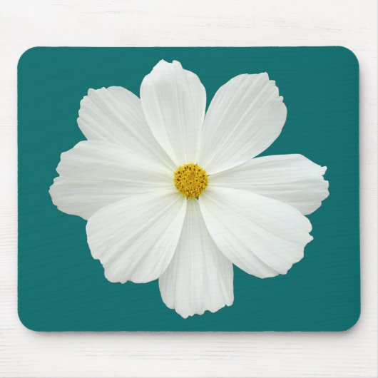 White Cosmos-Blume Mousepad (Vorne)