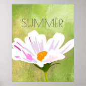 White Cosmos Blume Summer Poster (Vorne)