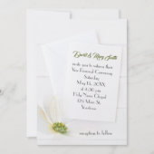 White Cosmos On Wood Vow Renewal Einladung (Vorderseite)