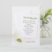 White Cosmos On Wood Vow Renewal Einladung (Stehend Vorderseite)