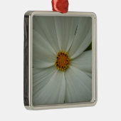 White Cosmos Sommer-Wildblume Ornament Aus Metall (Rechts)