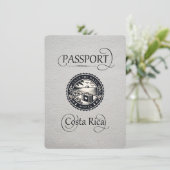 White Costa Rica Passport Save The Date (Stehend Vorderseite)