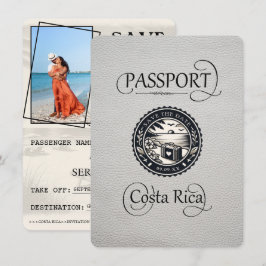 White Costa Rica Passport Save The Date