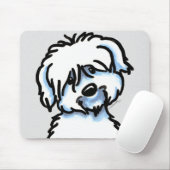 White Coton de Tulear Face Mousepad (Mit Mouse)